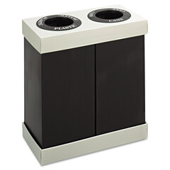 Safco At-Your-Disposal Recycling Center, Two 56 gal Bins, Polyethylene, Black