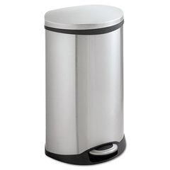 Safco Step-On Medical Receptacle, 12.5 gal, Steel, Stainless Steel