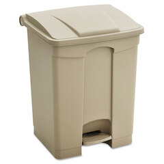Safco Large Capacity Plastic Step-On Receptacle, 23 gal, Plastic, Tan