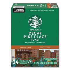 Starbucks Pike Place Decaf Coffee K-Cups Pack, 24/Box