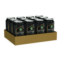 Starbucks Nitro Cold Brew Coffee, Black Unsweetened, 9.6 oz Can, 12/Carton