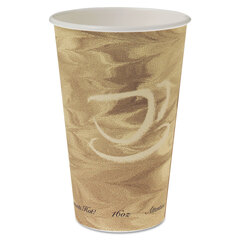 Solo Mistique Hot Paper Cups, 16 oz, Brown, 50/Sleeve, 20 Sleeves/Carton