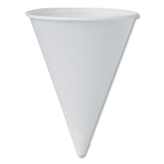 Dart Cone Water Cups, Cold, Paper, 4 oz, Rolled Rim, White, 200/Bag, 25 Bags/Carton