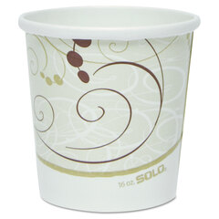 Solo Flexstyle Double Poly Paper Containers, 16 oz, Symphony Design, Paper, 25/Pack, 20 Packs/Carton