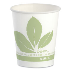 Solo Bare Eco-Forward Paper Cold Cups, 5 oz, Green/White, 100/Sleeve, 30 Sleeves/Carton