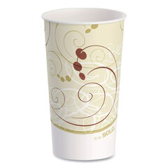 Solo Symphony Design Wax-Coated Paper Cold Cup, 16 oz,  Beige/White, 50/Sleeve, 20 Sleeves/Carton
