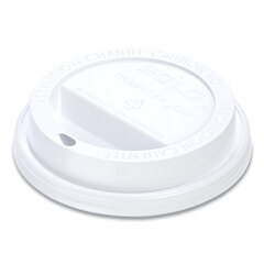 Solo Traveler Drink-Thru Lids, Fits 10oz Cups, White, 100/Pack, 10 Packs/Carton