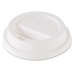 Solo Traveler Dome Hot Cup Lid, Fits 8 oz Cups, White, 100/Pack, 10 Packs/Carton