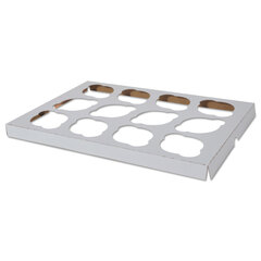 Southern Champion Cupcake Holder Inserts, 12-Cupcake Holder, 9.88 x 13.88 x 0.88, White/Kraft, Paper, 200/Carton