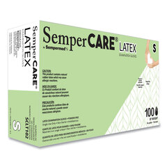 Sempermed USA Latex Examination Gloves, Cream, Small, 100/Box, 10 Boxes/Carton