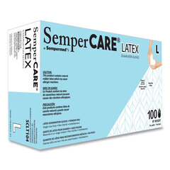 Sempermed USA Latex Examination Gloves, Powder-Free, Large, Cream, 5 mil, 100/Box, 10 Boxes/Carton