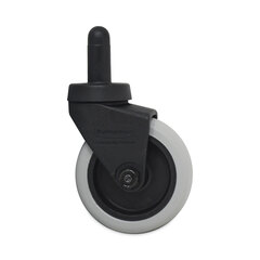 Rubbermaid Commercial Replacement Bayonet-Stem Swivel Casters, Grip Ring Stem, 3