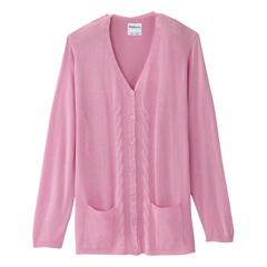 SLVSV154-SV2085-XL - Silverts - Senior Womens Adaptive Open Back Cardigan True Pink