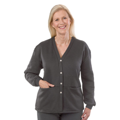 SLVSV23250-SV18-XL - Silverts - Adaptive Fleece Cardigan for Women Gray
