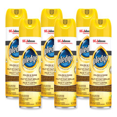 SC Johnson Professional Furniture Polish, Lemon, 14.2 oz Aerosol Spray, 6/Carton