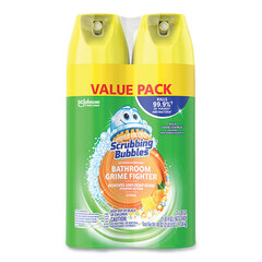 SC Johnson Professional Bathroom Disinfectant Grime Fighter Aerosol, Citrus Scent, 20 oz Aerosol Can, 2/Pack