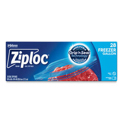 SC Johnson Professional Zipper Freezer Bags, 1 gal, 2.7 mil, 9.6