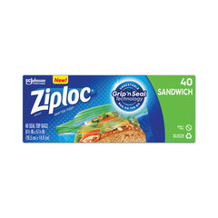 SC Johnson Professional Resealable Sandwich Bags, 1.2 mil, 6.5