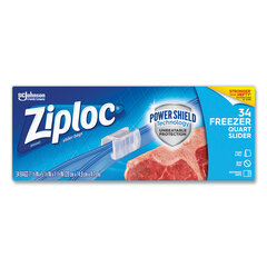 SC Johnson Professional Slider Freezer Bags, 1 qt, 1.75 mil, 5.88