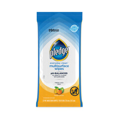SC Johnson Professional Multi-Surface Cleaner Wet Wipes, Cloth, 7 x 10, Fresh Citrus, White, 25/Pack, 12 Packs/Carton