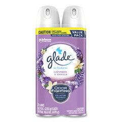 SC Johnson Professional Air Freshener, Lavender & Vanilla, Scent, 8.3 oz Aerosol Spray, 2/Pack, 3 Packs/Carton