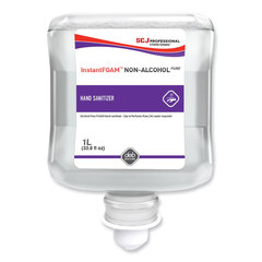 SC Johnson Professional InstantFOAM Non-Alcohol PURE Hand Sanitizer, 1 L Refill Cartridge, Unscented, 6/Carton