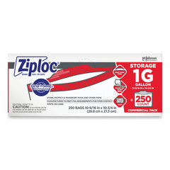 SC Johnson Professional Ziploc&reg; Double Zipper Storage Bags, 1 gal, 1.75 mil, 10.56