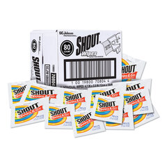 SC Johnson Professional Shout&reg; Wipe & Go Instant Stain Remover, 4.7 x 5.9, 80 Packets/Carton