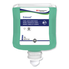 SC Johnson Professional Estesol Hand, Hair and Body Cleaner Manual Cartridge, Rainforest Scent, 1 L Cartridge Refill, 6/Carton