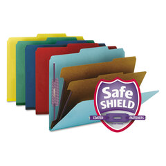 SMD14025 - Smead® 6-Section Colored Pressboard Top Tab Classification Folders with SafeSHIELD™ Coated Fastener