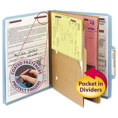 SMD14081 - Smead® 6-Section Pressboard Top Tab Pocket-Style Classification Folders with SafeSHIELD™ Coated Fastener