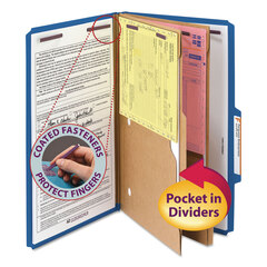 SMD19077 - Smead® 6-Section Pressboard Top Tab Pocket-Style Classification Folders with SafeSHIELD™ Coated Fastener