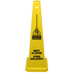 SPS23879 - Impact - Four-Sided Wet Floor Sign, CAUTION, English/Spanish