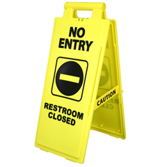 SPS24109 - Impact - 2x4™ Wet Floor Sign, NO ENTRY RESTROOM CLOSED, English