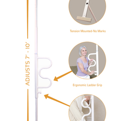 SRX1100-W - Stander - Security Pole & Curve Grab Bar - Transfer Pole & Bathroom Assist Handle -White