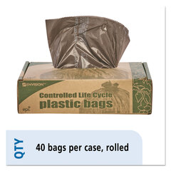 Stout Controlled Life-Cycle Plastic Trash Bags, 39 gal, 1.1 mil, 33