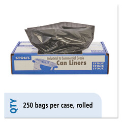 Stout Total Recycled Content Plastic Trash Bags, 10 gal, 1 mil, 24