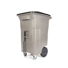 TOTACC64-54647 - Toter - 64 Gal. Graystone Trash Can with Wheels and Lid (2 Caster Wheels 2 Stationary Wheels)
