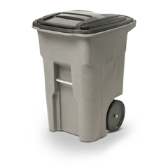 TOTANA48-00GST - Toter - 48 Gal. Graystone Trash Can with Smooth Wheels and Lid