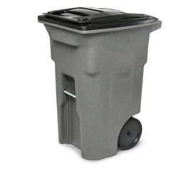 TOTANA64-10827 - Toter - 64 Gal. Trash Can Graystone with Quiet Wheels and Lid