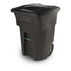 TOTANA96-61705 - Toter - 96 Gal. Trash Can Brownstone with Quiet Wheels and Lid