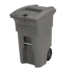 TOTCDA64-11346 - Toter - 64 Gal. Graystone Document Trash Can with Wheels and Hasp Lock