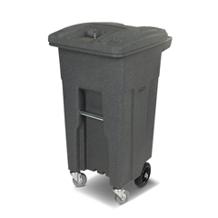 TOTCDC32-00GST - Toter - 32 Gal. Graystone Document Trash Can with Wheels and Key Lid Lock (2 Standard Caster, 2 Stationary Wheels)