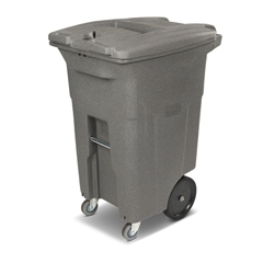 TOTCDC64-00GST - Toter - 64 Gal. Graystone Document Trash Can with Wheels and Key Lid Lock (2 Caster Wheels, 2 Stationary Wheels)