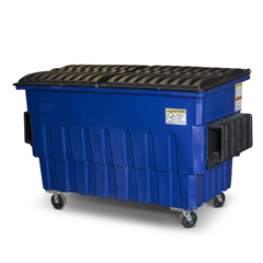 TOTFL020-U0BLU - Toter - 2 Cubic Yard 1000 lbs. Capacity Front Load Container (2 Standard Casters and 2 Swivel Casters) - Blue