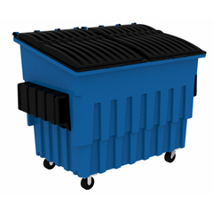 TOTFL030-U0BLU - Toter - 3 Cubic Yard 1500 lbs. Capacity Front Load Container (2 Standard Casters and 2 Swivel Casters) - Blue