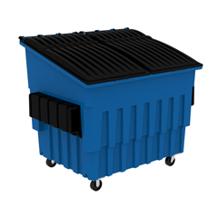 TOTFL040-60448 - Toter - 4 Cubic Yard 2000 lbs. Capacity Front Load Container (2 Standard Casters and 2 Swivel Casters) - Blue