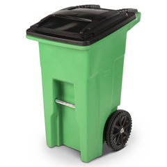 TOTONA24-10456 - Toter - 24 Gal. Lime Green Organics Trash Can with Two Wheels and Black Lid