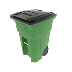 Toter Organic Waste Trash Cart w/Casters, 64 Gallon, Organic Green -  ACG64-00LIM