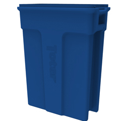 23 Gallon Heavy-Duty Plastic Slim Commercial Blue Rectangular Trash Can No  Lid